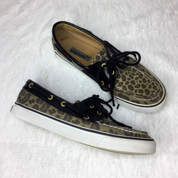 Sperry Shoes - Sperry Leopard Print Slip On Boat Shoes